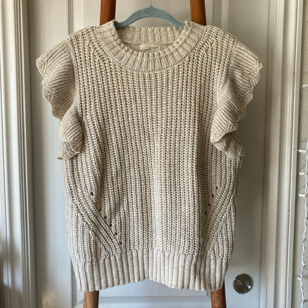 Oatmeal knit sleeveless sweater